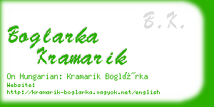 boglarka kramarik business card